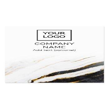 Small Unique Professional Marble Black & White Vertical Business Card Front View
