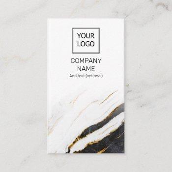 unique professional marble black & white vertical business card