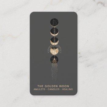 *~* universe gold glitter moon phases cosmic luna business card