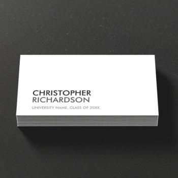 university/college student white business card