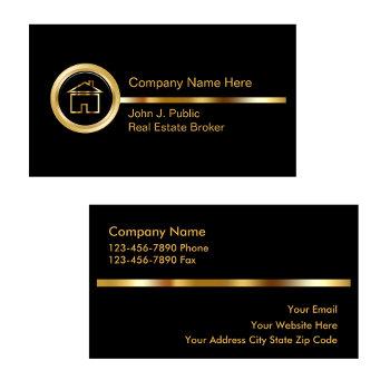 Small Upscale Real Estate Business Cards Front View