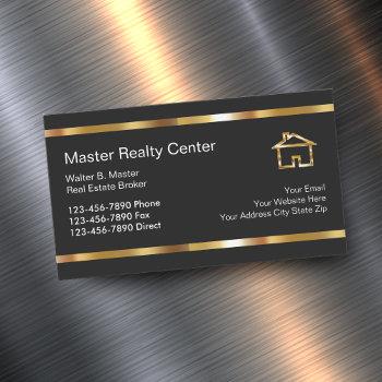 Small Upscale Real Estate Design Magnetic Business Card Front View