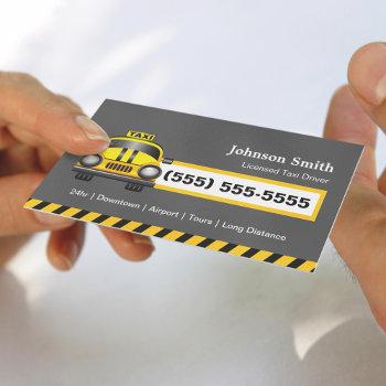 urban taxi driver chauffeur - yellow cap business card