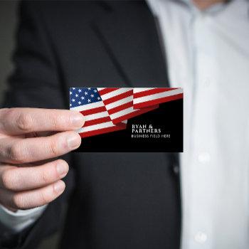 usa flag | insignia | pop art black business card