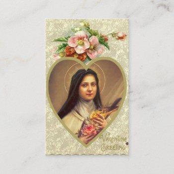 valentines day prayer holy card with st. therese