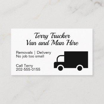 van hire repair delivery transport business card