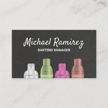 variety cocktail shakers business card