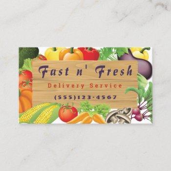 vegetable food design delivery service business card