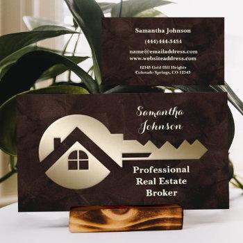 velvet chestnut gold key real estate business card
