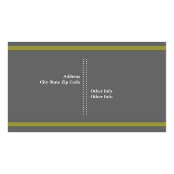 Small Vet/veterinary Clinic Paw Olive Green Eye-catching Business Card Back View