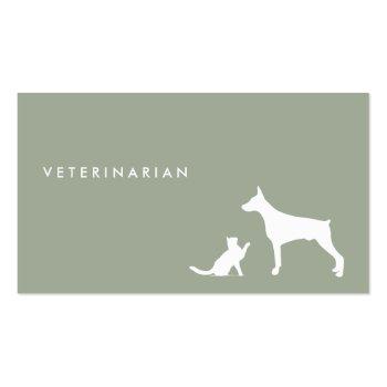 Small Veterinarian Cat And Dog ı Business Card Front View