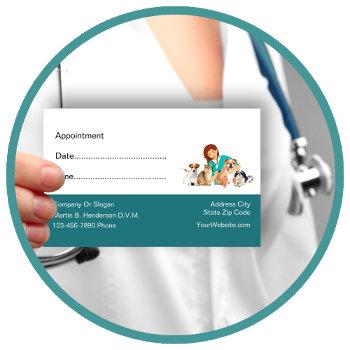 veterinary appointment reminder business cards