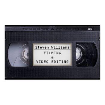 Small Vhs Cassette Retro Style Faux Look Business Card Front View
