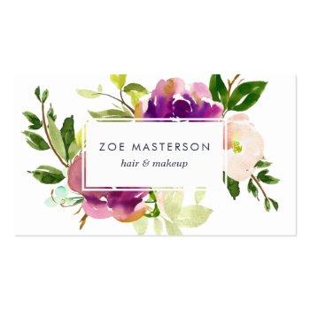 Small Vibrant Bloom | Modern Floral Business Card Front View
