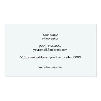 Small Video Editor Cinematography Film Business Card Back View