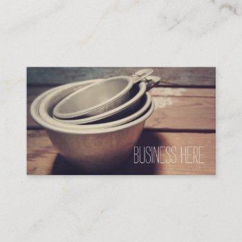 vintage aluminum measuring cups retro inspired business card