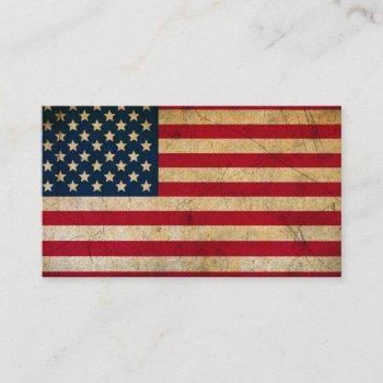 vintage american flag standard size business card