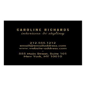 Small Vintage Art Deco Monogram Gold/black Square Business Card Back View