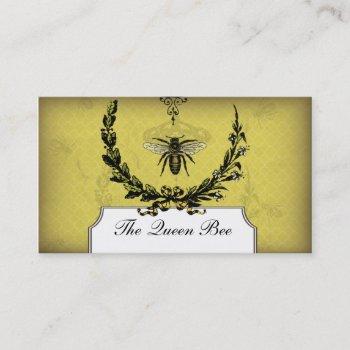 Small Vintage Bee Apiary Business Card Honeycomb Beeswax Front View
