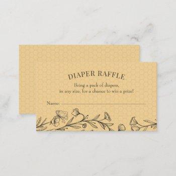 vintage bee wildflower diaper raffle insert card