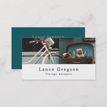 Small Vintage Bicycle, Antiques Dealer Business Card Front View