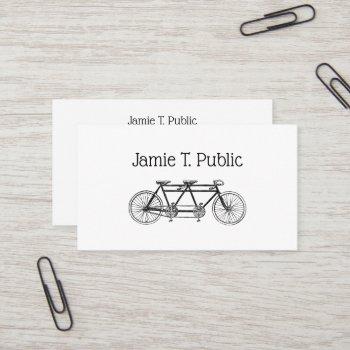 vintage bicycle built for two / tandem bike business card