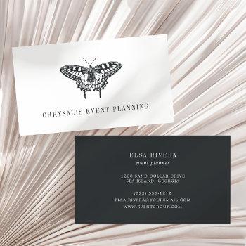 vintage butterfly | black and white business card