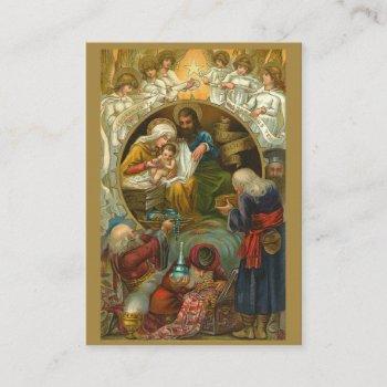 vintage catholic christmas epiphany three wisemen business card