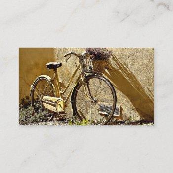 vintage colorful yellow bicycle business card