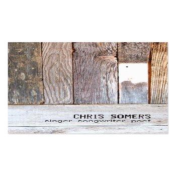 Small Vintage Country Nature Rustic Weathered Wood Business Card Front View