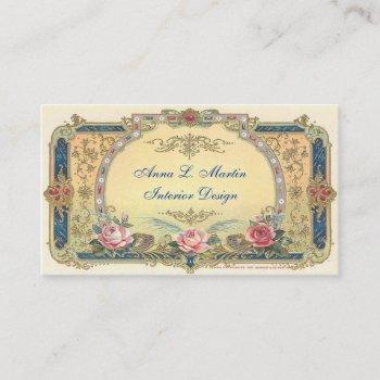 Small Vintage, Elegant French Country Business Card Front View