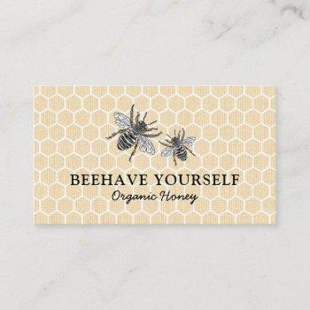 vintage honeycomb honeybee honey apiary bee farm business card