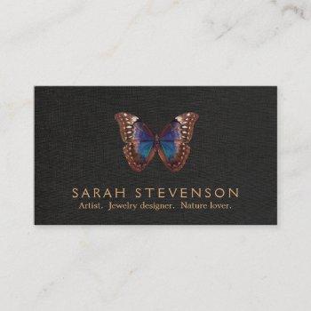 vintage illustration of butterfly wing jewelers business card