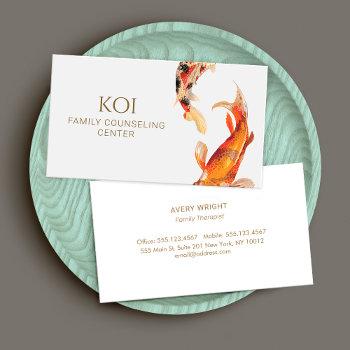 vintage koi fish mental health  counselor business card