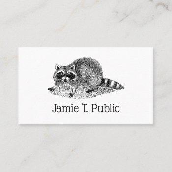 vintage masked raccoon business card