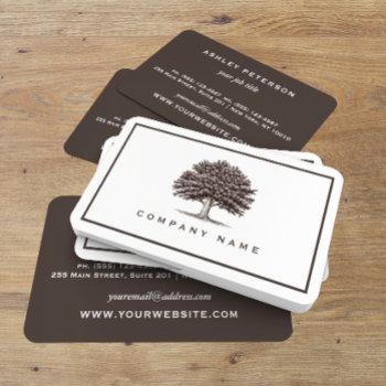 vintage old oak tree elegant business card iv