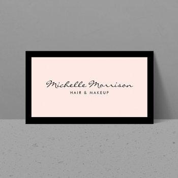 vintage pink makeup and beauty business card