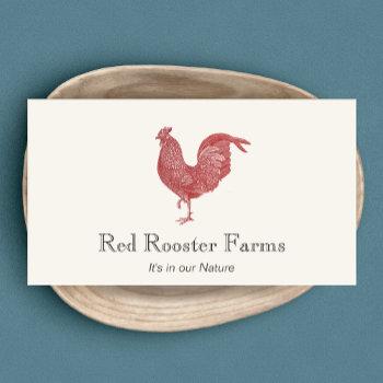 vintage red rooster farm to table catering 2 business card