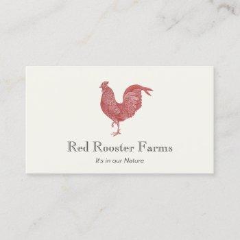 vintage red rooster farm to table catering 2 business card