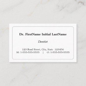 vintage style healthcare specialist business card