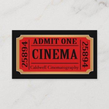 vintage style movie ticket stub