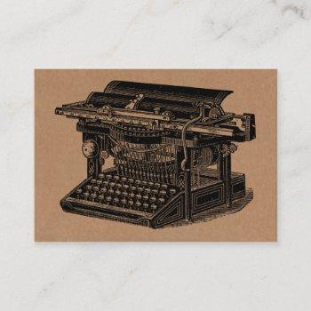 vintage typewriter - black on cardboard tex business card
