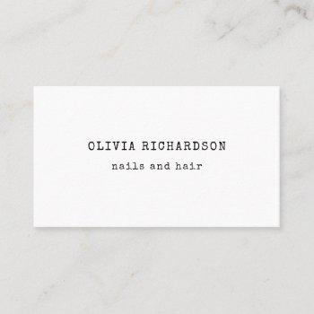 vintage typewriter text | black and white business card