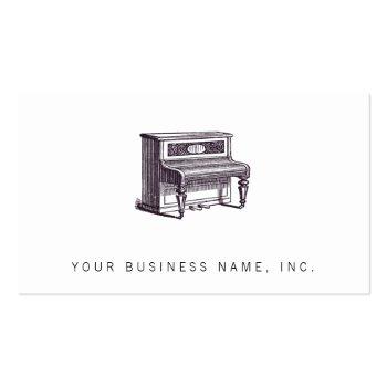 Small Vintage Upright Piano Business Card Front View