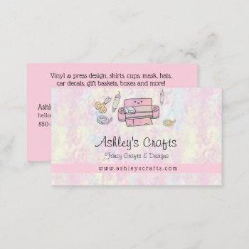 vinyl crafting and design - blush pink  business c business card