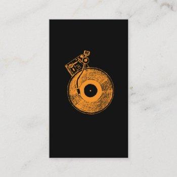 vinyl record player turntable music gift for dj business card