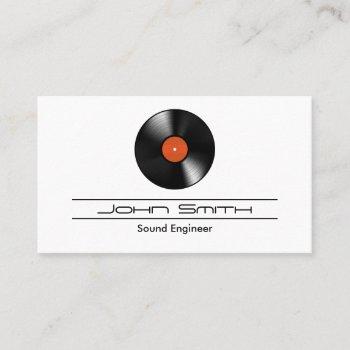 vinyl record sound engineer business card