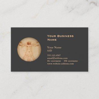 vitruvian man business card
