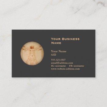 vitruvian man business card