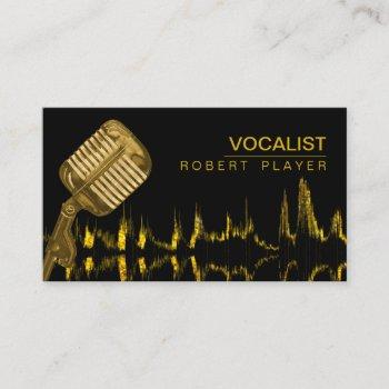 vocalist singer dj music teacher microphone gold business card